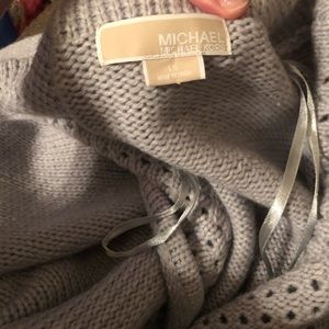 MK grey cascading cardigan sweater